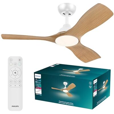 Philips Olas Fan ceiling 106cm 42' 30W+24W WH&Wood Gen 2 Philips Olas Fan ceiling 106cm 42' 30W+24W WH&Wood Gen 2