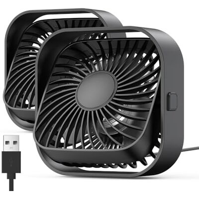 TOPK USB Ventilator 2 Stück Mini Tischventilatoren leiser Betrieb, USB Powered Tischventilator, 3 Geschwindigkeiten und 360° drehbarer Kopf für Home Office Schlafzimmer Tisch Desktop TOPK USB Ventilator 2 Stück Mini Tischventilatoren leiser Betrieb, USB Powered Tischventilator, 3 Geschwindigkeiten und 360° drehbarer Kopf für Home Office Schlafzimmer Tisch Desktop