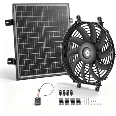 VEVOR Giebellüfter 30,5cm Dachbodenlüfter Solarbetrieben 2208,7m³/h Schwarz 3-in-1 Belüftung Kühlung & Entfeuchtung für Dachboden Gewächshaus & Werkstatt, PP-Gehäuse, mit Thermostat & 50W Solarpannel VEVOR Giebellüfter 30,5cm Dachbodenlüfter Solarbetrieben 2208,7m³/h Schwarz 3-in-1 Belüftung Kühlung & Entfeuchtung für Dachboden Gewächshaus & Werkstatt, PP-Gehäuse, mit Thermostat & 50W Solarpannel
