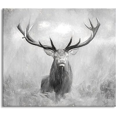 Pixxprint Großer Hirsch im Feld Kunst Herdabdeckplatte & Spritzschutz aus Echtglas Für Herd-Kochfelder 60x52 cm Pixxprint Großer Hirsch im Feld Kunst Herdabdeckplatte & Spritzschutz aus Echtglas Für Herd-Kochfelder 60x52 cm
