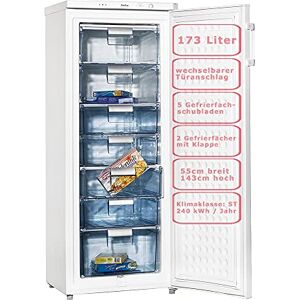 Amica GS 15111 W Gefrierschrank / Weiß / 143cm Höhe / Standgerät / Supergefrierfunktion / 2 Gefrierfächer und 5 Schubladen Amica GS 15111 W Gefrierschrank / Weiß / 143cm Höhe / Standgerät / Supergefrierfunktion / 2 Gefrierfächer und 5 Schubladen