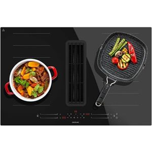 Cecotec Induktionskochfeld mit 2 Kochzonen und integriertem Dunstabzug Bolero Squad IH 4800 FullFlex80. Max. Leistung 7400W, 15 Stufen, Booster, energiesparend, Timer, Touch-Bedienung, Kohlefilter Cecotec Induktionskochfeld mit 2 Kochzonen und integriertem Dunstabzug Bolero Squad IH 4800 FullFlex80. Max. Leistung 7400W, 15 Stufen, Booster, energiesparend, Timer, Touch-Bedienung, Kohlefilter