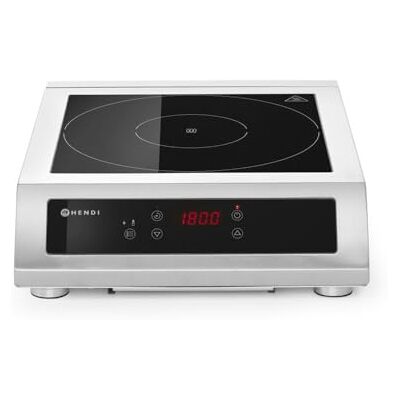 HENDI Induktionskocher, 3500 D XL, für Pfannen mit Bodendurchmesser ø160 bis ø300mm, Temperaturbereich: 60° bis 240°C, Induktionskochfeld, 230V/3500W, 390x500x(H)120mm, Edelstahl, Hartglas HENDI Induktionskocher, 3500 D XL, für Pfannen mit Bodendurchmesser ø160 bis ø300mm, Temperaturbereich: 60° bis 240°C, Induktionskochfeld, 230V/3500W, 390x500x(H)120mm, Edelstahl, Hartglas