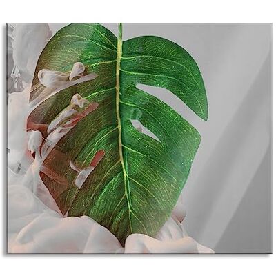 Pixxprint Monstera Blatt mit Pastelwolke B&W Detail Herdabdeckplatte & Spritzschutz aus Echtglas Für Herd-Kochfelder 60x52 cm Pixxprint Monstera Blatt mit Pastelwolke B&W Detail Herdabdeckplatte & Spritzschutz aus Echtglas Für Herd-Kochfelder 60x52 cm