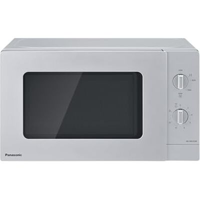 Panasonic NN-SM23QMEPG 20L Solo-Mikrowelle mit Glasschale, 800 W, Auftaueinstellung, 5 Leistungsstufen, Drehregler, kompaktes Design, Timer, Silber Panasonic NN-SM23QMEPG 20L Solo-Mikrowelle mit Glasschale, 800 W, Auftaueinstellung, 5 Leistungsstufen, Drehregler, kompaktes Design, Timer, Silber