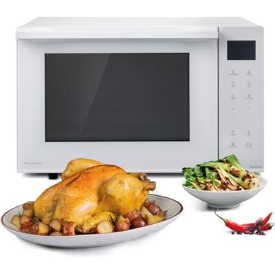 Panasonic NN-DF37PWEPG Kombi-Mikrowelle & Grill, 1000 W, 23 l, Inverter-Tech, Eco Kombi Modus, Flachbett, 16 Auto-Programme & Auftau-Modi, emailliertes Blech, Gitterrost, leichte Reinigung, Weiß Panasonic NN-DF37PWEPG Kombi-Mikrowelle & Grill, 1000 W, 23 l, Inverter-Tech, Eco Kombi Modus, Flachbett, 16 Auto-Programme & Auftau-Modi, emailliertes Blech, Gitterrost, leichte Reinigung, Weiß