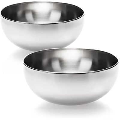 com-four ® 2-teiliges Rührschüssel Set aus Edelstahl, Edelstahlschüssel multifunktionale Küchenschüssel für Snacks silberfarbene Metallschüssel Dekoschale com-four ® 2-teiliges Rührschüssel Set aus Edelstahl, Edelstahlschüssel multifunktionale Küchenschüssel für Snacks silberfarbene Metallschüssel Dekoschale