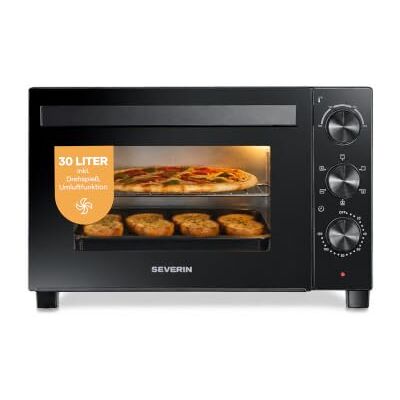 Severin Back- und Toastofen mit Umluftfunktion, inkl. Drehspieß für Fleisch, vielseitiger Heißluftofen mit 30 L Kapazität, Aufbackofen, 100-230 °C, Timer 120 Min., 1600 W, schwarz, TO 9020 Severin Back- und Toastofen mit Umluftfunktion, inkl. Drehspieß für Fleisch, vielseitiger Heißluftofen mit 30 L Kapazität, Aufbackofen, 100-230 °C, Timer 120 Min., 1600 W, schwarz, TO 9020