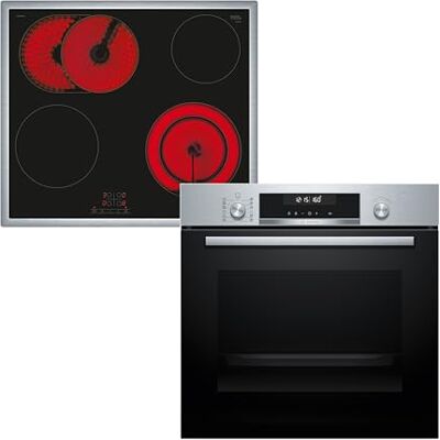 Bosch HBD671CS62, Backofen-Set, Einbau-Backofen 60 cm, HBG578BS3 Serie 6, Air Fry, Pyrolyse, Edelstahl & Elektro-Kochfeld 60 cm, PKN645BA2E, Serie 4, Touch Bedienung, erweiterbare Kochzone, mit Rahmen Bosch HBD671CS62, Backofen-Set, Einbau-Backofen 60 cm, HBG578BS3 Serie 6, Air Fry, Pyrolyse, Edelstahl & Elektro-Kochfeld 60 cm, PKN645BA2E, Serie 4, Touch Bedienung, erweiterbare Kochzone, mit Rahmen