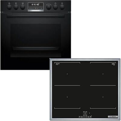 Bosch HEB578BB4 + NVQ645CB6E Kochset mit Induktionskochfeld & Elektroherd Bosch HEB578BB4 + NVQ645CB6E Kochset mit Induktionskochfeld & Elektroherd