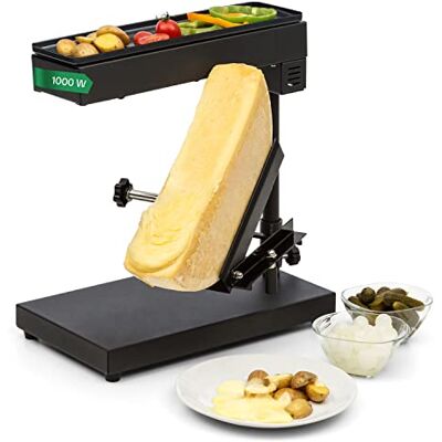 Klarstein Käse Raclette-Grill mit Edelstahl-Käse-Schmelzer, Dreh- & Verstellbarer Raclette Grill für am Stück, Robuster Schweizer 1000W Kleiner Klarstein Käse Raclette-Grill mit Edelstahl-Käse-Schmelzer, Dreh- & Verstellbarer Raclette Grill für am Stück, Robuster Schweizer 1000W Kleiner