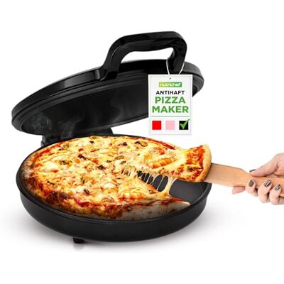 NutriChef Pizzaofen Elektrisch 1500W 30 cm Pizza Maker Schwarz – Antihaftplatte, 80–200°C, Kompakter Pizza Ofen für Toast, Omelett, Snacks NutriChef Pizzaofen Elektrisch 1500W 30 cm Pizza Maker Schwarz – Antihaftplatte, 80–200°C, Kompakter Pizza Ofen für Toast, Omelett, Snacks