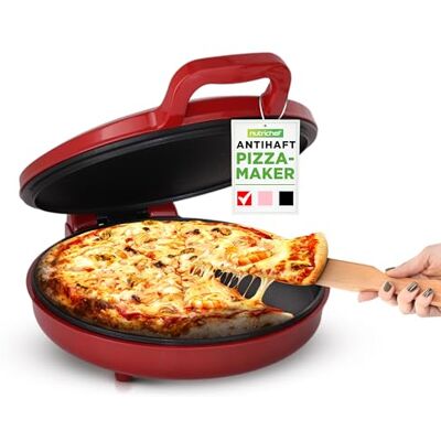 NutriChef Pizzaofen Elektrisch 1500W 30 cm Pizza Maker Rot – Antihaftplatte, 80–200°C, Kompakter Pizza Ofen für Toast, Omelett, Snacks NutriChef Pizzaofen Elektrisch 1500W 30 cm Pizza Maker Rot – Antihaftplatte, 80–200°C, Kompakter Pizza Ofen für Toast, Omelett, Snacks