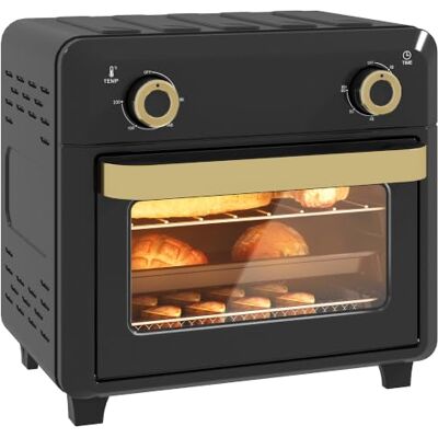 HOMCOM Minibackofen mit Umluft, 10L Heißluftfritteuse, 1000W, Schwarz Backofen Klein, 60-Min-Timer, Innenbeleuchtung, 80-230℃, 3 Einschubebenen, Zubehör Spülmaschinenfest HOMCOM Minibackofen mit Umluft, 10L Heißluftfritteuse, 1000W, Schwarz Backofen Klein, 60-Min-Timer, Innenbeleuchtung, 80-230℃, 3 Einschubebenen, Zubehör Spülmaschinenfest
