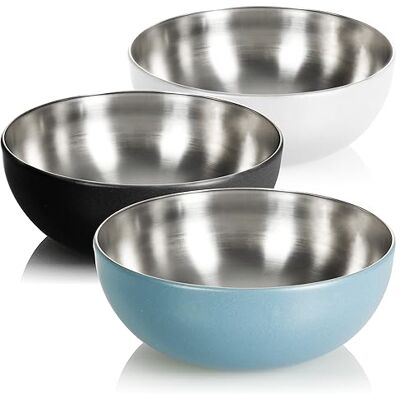com-four ® 3x Rührschüssel aus Edelstahl, multifunktionale Küchenschüssel Metallschüssel mit Außenbeschichtung ca. 3 L com-four ® 3x Rührschüssel aus Edelstahl, multifunktionale Küchenschüssel Metallschüssel mit Außenbeschichtung ca. 3 L