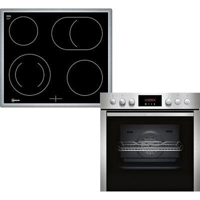 Neff EDX4P0, Herd-Set bestehend aus E2CCG6AN3 Herd, 60 x 60 cm, Pyrolyse-Selbstreinigung, CircoTherm, LED-Display & M13R42N2 Elektrokochfeld, Bräterzone, Edelstahlrahmen Neff EDX4P0, Herd-Set bestehend aus E2CCG6AN3 Herd, 60 x 60 cm, Pyrolyse-Selbstreinigung, CircoTherm, LED-Display & M13R42N2 Elektrokochfeld, Bräterzone, Edelstahlrahmen