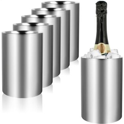 com-four ® 6x Flaschenkühler, Sektkühler in matt, Eiswürfelkübel com-four ® 6x Flaschenkühler, Sektkühler in matt, Eiswürfelkübel