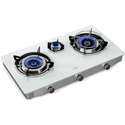 Klarstein Barzona Gaskochfeld, 3-Brenner Edelstahl & Glas, 8,45kW, Tragbarer Campingkocher mit Piezo-Zündung & Flammenausfallsicherung, Komplettset mit Schlauch & Regler Klarstein Barzona Gaskochfeld, 3-Brenner Edelstahl & Glas, 8,45kW, Tragbarer Campingkocher mit Piezo-Zündung & Flammenausfallsicherung, Komplettset mit Schlauch & Regler
