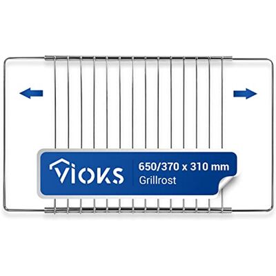 VIOKS Grillrost Edelstahl Rost für Backofen Gitterrost 370/650x320 mm Backofenrost Ausziehbar Gitterrost Gitter, mit Schraubverschluss, für Ofen Herd VIOKS Grillrost Edelstahl Rost für Backofen Gitterrost 370/650x320 mm Backofenrost Ausziehbar Gitterrost Gitter, mit Schraubverschluss, für Ofen Herd