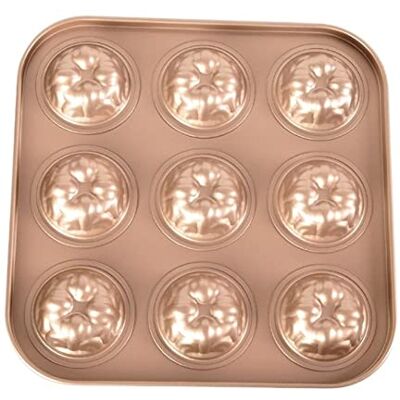 DUO Goldene 9-Cavity-Blütenformbackbackbackbackkuchenform-Schleimbackschale for Ofen-Backutensilien dick 0,4 mm DUO Goldene 9-Cavity-Blütenformbackbackbackbackkuchenform-Schleimbackschale for Ofen-Backutensilien dick 0,4 mm