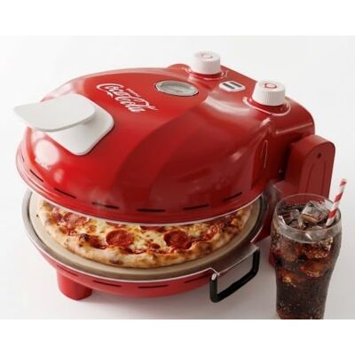Salco Coca-Cola Pizzaofen – Professioneller Steinofen für knusprige Pizzen, 1400W Hochleistungs-Küchengerät, Modell SPM-900CC Pizzamaker Salco Coca-Cola Pizzaofen – Professioneller Steinofen für knusprige Pizzen, 1400W Hochleistungs-Küchengerät, Modell SPM-900CC Pizzamaker