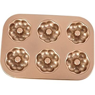 DUO 6 Hohlraum Golden Kürbisform Kuchenbackbackbackbackpfanne for Ofen DIY Gebäckbrotform DUO 6 Hohlraum Golden Kürbisform Kuchenbackbackbackbackpfanne for Ofen DIY Gebäckbrotform