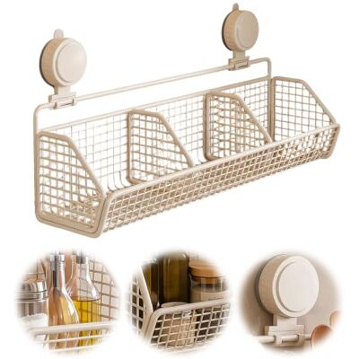 Generic Küchen-Saugnapf ohne Bohren Wandregal Korb-Organizer (G) No Punch Saugnapf Wandregal KüchenAufbewahrung Korb Vielseitige Wandmontage Ohne Bohren Retro Eisen Design Generic Küchen-Saugnapf ohne Bohren Wandregal Korb-Organizer (G) No Punch Saugnapf Wandregal KüchenAufbewahrung Korb Vielseitige Wandmontage Ohne Bohren Retro Eisen Design