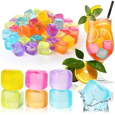 com-four ® 60x wiederverwendbare Eiswürfel in tollen Farben com-four ® 60x wiederverwendbare Eiswürfel in tollen Farben