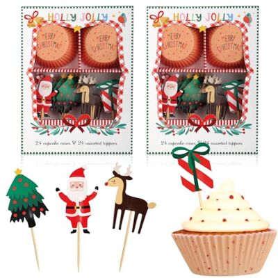 com-four ® 96-teiliges Cupcake-Back-Set, weihnachtliche com-four ® 96-teiliges Cupcake-Back-Set, weihnachtliche