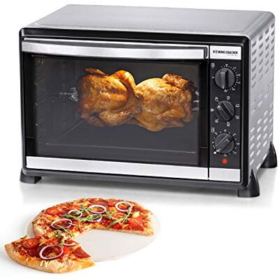 Rommelsbacher BG 1805/EE Minibackofen mit Umluft & XXL-Drehspieß / 42 Liter / 7 Heizarten / 4 Einschubebenen/Doppelverglasung/Innenbeleuchtung / 1800 W/Edelstahl Rommelsbacher BG 1805/EE Minibackofen mit Umluft & XXL-Drehspieß / 42 Liter / 7 Heizarten / 4 Einschubebenen/Doppelverglasung/Innenbeleuchtung / 1800 W/Edelstahl