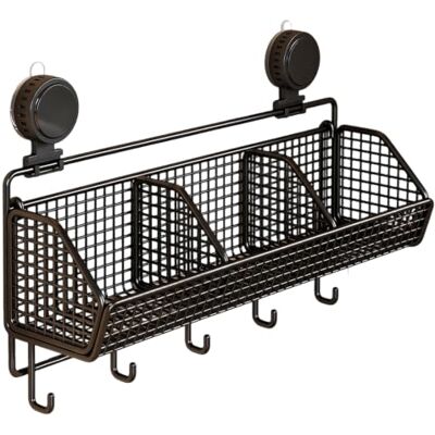 Generic Vintage Eisendraht Saugnapf Wandkorb No Punch Küchenorganizer Hängeregal for Snacks, Gewürze, Knoblauch, Zwiebeln, Tisch- oder Wandmontage. Verwenden Sie hängende Drahtkörbe Generic Vintage Eisendraht Saugnapf Wandkorb No Punch Küchenorganizer Hängeregal for Snacks, Gewürze, Knoblauch, Zwiebeln, Tisch- oder Wandmontage. Verwenden Sie hängende Drahtkörbe
