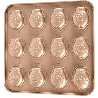 DUO Goldene 12-Cavitation Kleiner Fischform Backware Kohlenstoffstahl Kuchenform Backschale for Ofen-Backutensiliendicke 0,4 mm DUO Goldene 12-Cavitation Kleiner Fischform Backware Kohlenstoffstahl Kuchenform Backschale for Ofen-Backutensiliendicke 0,4 mm