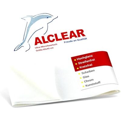 ALCLEAR Mikrofasertuch - Effiziente Reinigung für Glas, Chrom, Kunststoff ALCLEAR Mikrofasertuch - Effiziente Reinigung für Glas, Chrom, Kunststoff