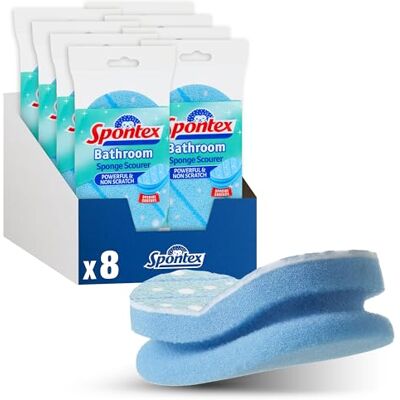 Spontex Badezimmer kratzfreie Schwämme - Packung mit 8 Spontex Badezimmer kratzfreie Schwämme - Packung mit 8