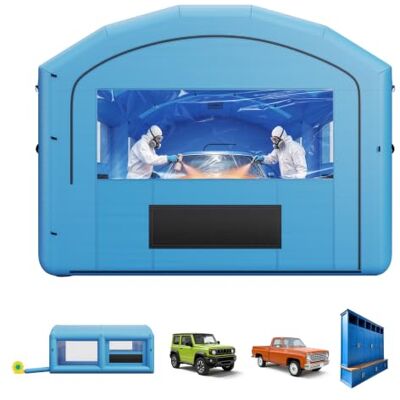 VEVOR Aufblasbare Lackierkabine 6,4x4,1x3 m Spritzkabine Lackierzelt Blau, mit 1100-W-Gebläse Aktivkohlefiltration Transparentem PVC-Fenster für Mittelgroße Pick-ups Große Möbel Tragbar VEVOR Aufblasbare Lackierkabine 6,4x4,1x3 m Spritzkabine Lackierzelt Blau, mit 1100-W-Gebläse Aktivkohlefiltration Transparentem PVC-Fenster für Mittelgroße Pick-ups Große Möbel Tragbar