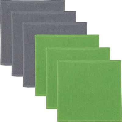 Erwin Müller Reinigungstuch, Putztuch, Putzlappen, Spültuch 2-farbig 6er-Pack grau/grün Größe 25x25 cm zum Spülen oder Staubwischen, robust, langlebig, mit Frottierseite Erwin Müller Reinigungstuch, Putztuch, Putzlappen, Spültuch 2-farbig 6er-Pack grau/grün Größe 25x25 cm zum Spülen oder Staubwischen, robust, langlebig, mit Frottierseite