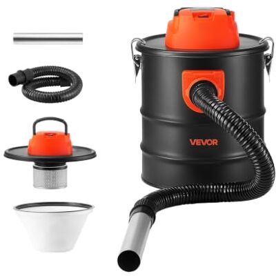 VEVOR Aschesauger 1200W Tragbarer Kaminsauger 15L Stahltank Schwarz/Orange Staubsauger mit Blasfunktion für Kamin Pelletofen Grill & Feuerschalen, Dual-Filtersystem, mit Rollen Griff & 0,8 m Schlauch VEVOR Aschesauger 1200W Tragbarer Kaminsauger 15L Stahltank Schwarz/Orange Staubsauger mit Blasfunktion für Kamin Pelletofen Grill & Feuerschalen, Dual-Filtersystem, mit Rollen Griff & 0,8 m Schlauch