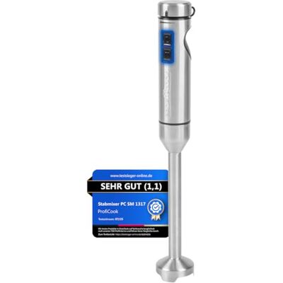 Profi Cook ProfiCook® Stabmixer 1000W extra langer Mixstab laufruhiger DC-Motor Ice-Crush-Funktion Pürierstab mit 4-fach Messer auch für heiße Speisen geeignet Mixstab Hand Blender PC SM 1317 Profi Cook ProfiCook® Stabmixer 1000W extra langer Mixstab laufruhiger DC-Motor Ice-Crush-Funktion Pürierstab mit 4-fach Messer auch für heiße Speisen geeignet Mixstab Hand Blender PC SM 1317