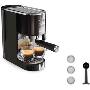 Krups Virtuoso+ Espresso-Siebträgermaschine, 15 bar Pumpendruck, 3 Crema-Filter, Edelstahl-Dampfdüse, intuitives Bedienfeld, Drehregler, inkl. Dosierlöffel und Tamper, Schwarz/Edelstahl, XP444G Krups Virtuoso+ Espresso-Siebträgermaschine, 15 bar Pumpendruck, 3 Crema-Filter, Edelstahl-Dampfdüse, intuitives Bedienfeld, Drehregler, inkl. Dosierlöffel und Tamper, Schwarz/Edelstahl, XP444G