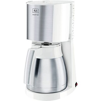 Melitta Enjoy Top Therm – Filterkaffeemaschine mit Thermkanne aus Edelstahl, für bis zu 10 Tassen Kaffee, in Weiß/Edelstahl Melitta Enjoy Top Therm – Filterkaffeemaschine mit Thermkanne aus Edelstahl, für bis zu 10 Tassen Kaffee, in Weiß/Edelstahl