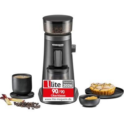Rommelsbacher Premium Kaffeemühle EKM 600, Edelstahl-Mahlwerk mit robustem Metallgetriebe für hohe Mahlhomogenität, optimierter Totraum mit zusätzlichem Blasebalg, 75 Mahlgradstufen Rommelsbacher Premium Kaffeemühle EKM 600, Edelstahl-Mahlwerk mit robustem Metallgetriebe für hohe Mahlhomogenität, optimierter Totraum mit zusätzlichem Blasebalg, 75 Mahlgradstufen