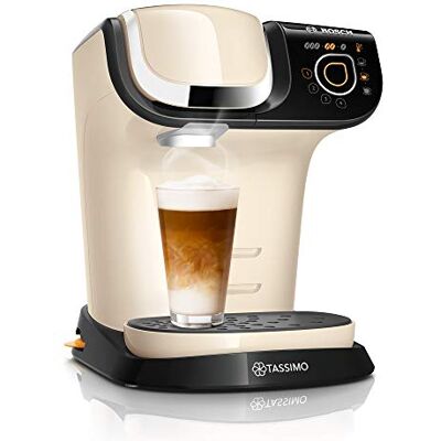 Bosch Tassimo My Way 2 Kapselmaschine TAS6507 mit Wasserfilter, über 70 Getränke, Getränkepersonalisierung, Kaffeevielfalt, einfache Zubereitung, 1.500 Watt, creme Bosch Tassimo My Way 2 Kapselmaschine TAS6507 mit Wasserfilter, über 70 Getränke, Getränkepersonalisierung, Kaffeevielfalt, einfache Zubereitung, 1.500 Watt, creme