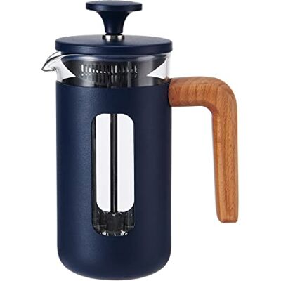 La Cafetière Pisa, 3 Tassen/350 ml, hitzebeständiges Borosilikatglas und Edelstahl mit griffigem Kolben, kleine French Press Kaffeemaschine für losen Tee und gemahlenen Kaffee, Marineblau La Cafetière Pisa, 3 Tassen/350 ml, hitzebeständiges Borosilikatglas und Edelstahl mit griffigem Kolben, kleine French Press Kaffeemaschine für losen Tee und gemahlenen Kaffee, Marineblau