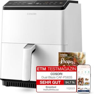 COSORI Heißluftfritteuse XXL, Dual Blaze, 6,4 L(1.8kg) Wifi verbunden, Airfryer mit 12 Multifunktionen, 90+ Online Rezept & Rezeptbuch, Full Touch Screen, 1700W, Milchweiß, Weiß COSORI Heißluftfritteuse XXL, Dual Blaze, 6,4 L(1.8kg) Wifi verbunden, Airfryer mit 12 Multifunktionen, 90+ Online Rezept & Rezeptbuch, Full Touch Screen, 1700W, Milchweiß, Weiß
