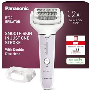 Panasonic ES-EY30 Nass/Trockenepilierer Damen, Dual Disc mit 60 Pinzetten, 90° schwenkbarer Kopf, 3 Geschwindigkeiten & LED-Licht, 30 Min. Betrieb, kabellos, Haarentferner. Panasonic ES-EY30 Nass/Trockenepilierer Damen, Dual Disc mit 60 Pinzetten, 90° schwenkbarer Kopf, 3 Geschwindigkeiten & LED-Licht, 30 Min. Betrieb, kabellos, Haarentferner.