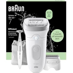 Braun Silk·épil 7, Epilierer Damen, Breitem Kopf für eine Einfache Haarentfernung, Nass & Trocken, Lang Anhaltend Glatte Haut — Inkl. Rasieraufsatz, Trimmeraufsatz und Bikini-Trimmer — 7-241, Silber Braun Silk·épil 7, Epilierer Damen, Breitem Kopf für eine Einfache Haarentfernung, Nass & Trocken, Lang Anhaltend Glatte Haut — Inkl. Rasieraufsatz, Trimmeraufsatz und Bikini-Trimmer — 7-241, Silber