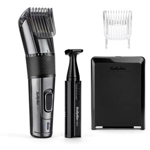 BaByliss Carbon Titanium Akku Haarschneider für Kopf- und Barthaare 26 Schnittlängen 0, 5mm-25mm Silber Schwarz inkl. Mini Trimmer E978E BaByliss Carbon Titanium Akku Haarschneider für Kopf- und Barthaare 26 Schnittlängen 0, 5mm-25mm Silber Schwarz inkl. Mini Trimmer E978E