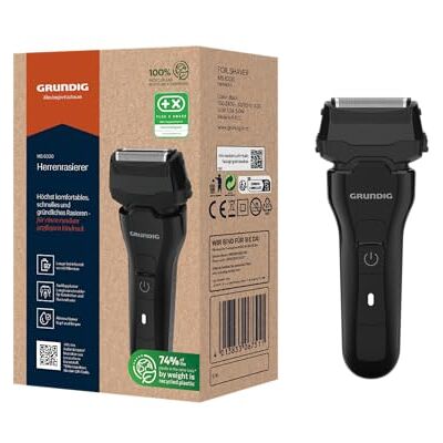 Grundig MS 6330 Herrenrasierer, 60 Min Betriebszeit, Ausklappbarer Langhaarschneider, 3-fach Schneidsystem, Gehäuse aus 74% recyceltem Kunststoff, Weltweite Nutzung, Schwarz Grundig MS 6330 Herrenrasierer, 60 Min Betriebszeit, Ausklappbarer Langhaarschneider, 3-fach Schneidsystem, Gehäuse aus 74% recyceltem Kunststoff, Weltweite Nutzung, Schwarz