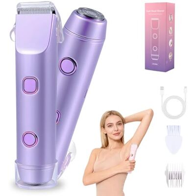 Carehabi Rasierer Damen und Intimrasierer für Frauen 2-in-1 Elektrischer Bikini Trimmer mit Keramikklinge IPX7 Wasserdicht Leiser Damenrasierer Gesichtshaarentferner Typ-C 0.14kg (Lila) Carehabi Rasierer Damen und Intimrasierer für Frauen 2-in-1 Elektrischer Bikini Trimmer mit Keramikklinge IPX7 Wasserdicht Leiser Damenrasierer Gesichtshaarentferner Typ-C 0.14kg (Lila)