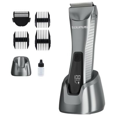 Taurus – Haarschneider Hipnos Acqua Wasserdicht 90 Min. Laufzeit Keramikklingen 4 Kammaufsätze LCD-Display Führungslicht Direktladestation Zubehör Taurus – Haarschneider Hipnos Acqua Wasserdicht 90 Min. Laufzeit Keramikklingen 4 Kammaufsätze LCD-Display Führungslicht Direktladestation Zubehör
